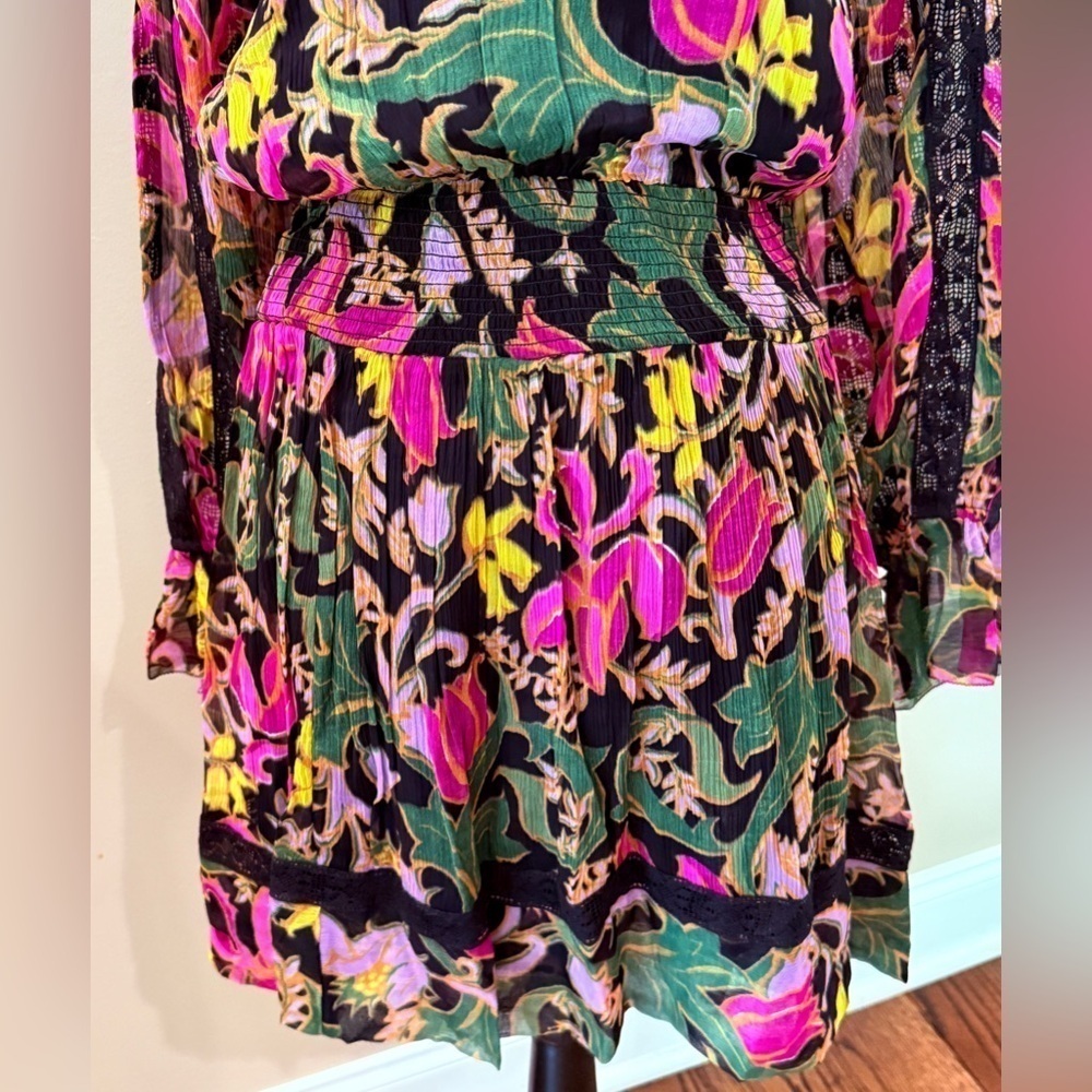 Women’s ANTHROPOLOGIE Genevieve lace floral mini dress- Size Small - Picture 4 of 8